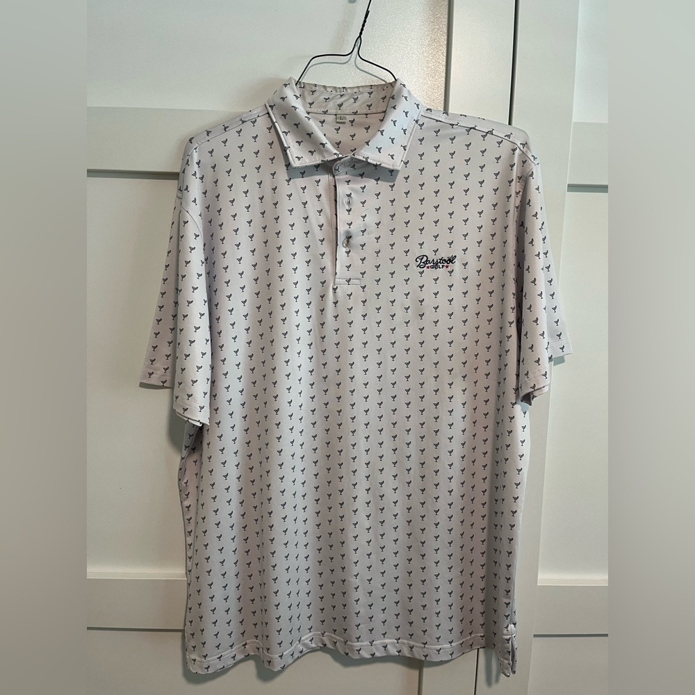 Barstool Ports martini glass golf shirt size L men’s